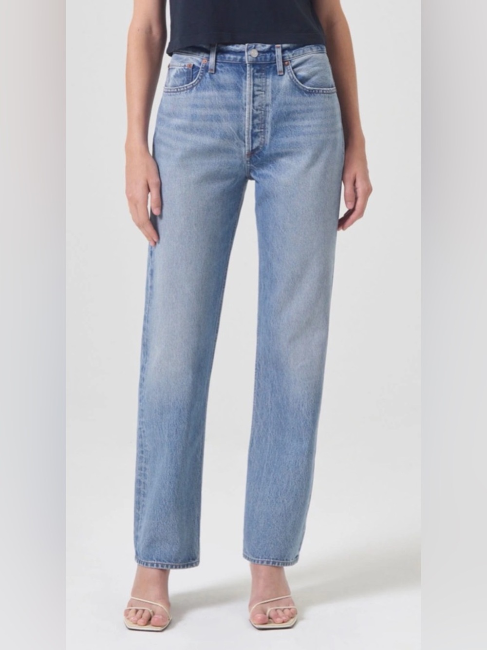 AGOLDE 90s Pinch Waist Jeans 29 High Rise Straight Leg Light Wash A154C